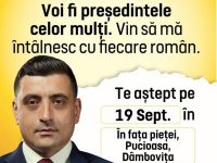 Președintele AUR, George Simion, pentru a cincea oară în Dâmbovița, în ultimele două săptămâni / mâine, la Pucioasa